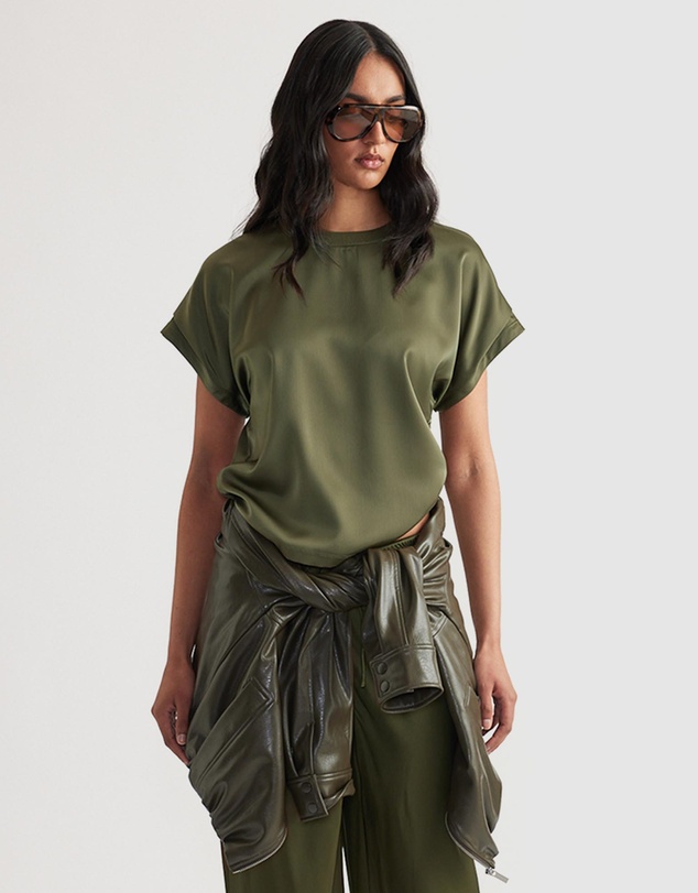 Decjuba - Frankie Satin Side Tie Top