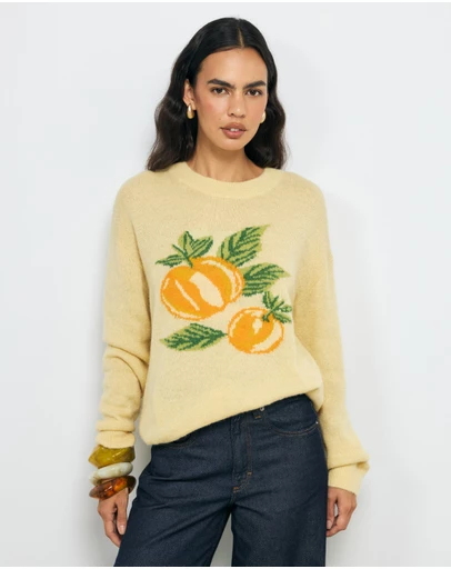 AERE - Citrus Intarsia Knit Jumper