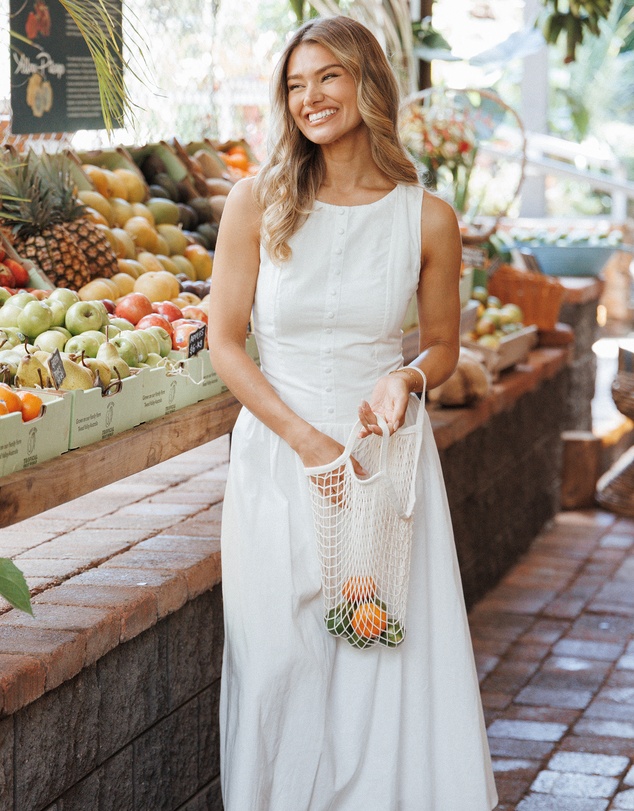 Petal & Pup - Evie Button Front Maxi Dress - White