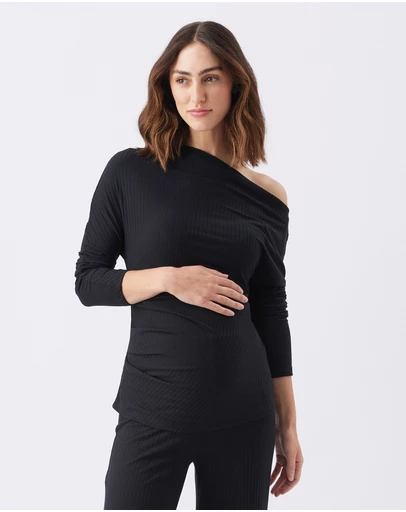 Ripe Maternity - Off-Shoulder Rib Top