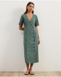 Atmos&Here - Alice Asymmetric Wrap Midi Dress