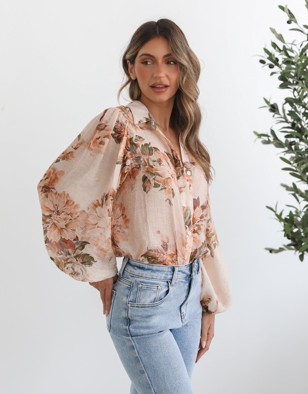 Esther & Co - Veiga Blouse - Cream Floral