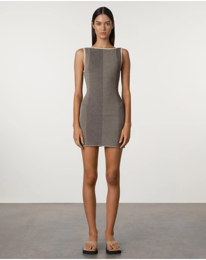 Zulu & Zephyr - Herringbone Knit Mini Dress