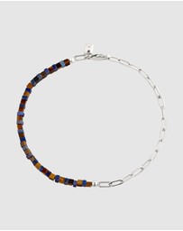 Kuzzoi - ICONIC EXCLUSIVE - Bracelet Male Lapis Lazuli Blue and Tigers Eye 925 Sterling Silver