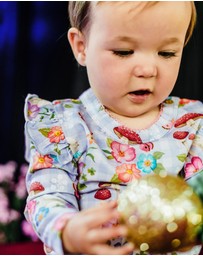 Fleur Harris - 'Curious Bunny' Frill Bodysuit in Cornflower