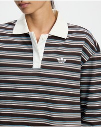 adidas Originals - Striped Oversized Long Sleeve Polo