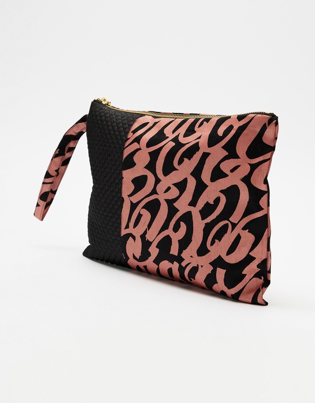 The Social Outfit - Copper Sejals Curls Spliced Clutch