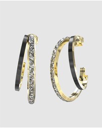 GUESS - Gold-Tone Trinity Double Hoop Earrings