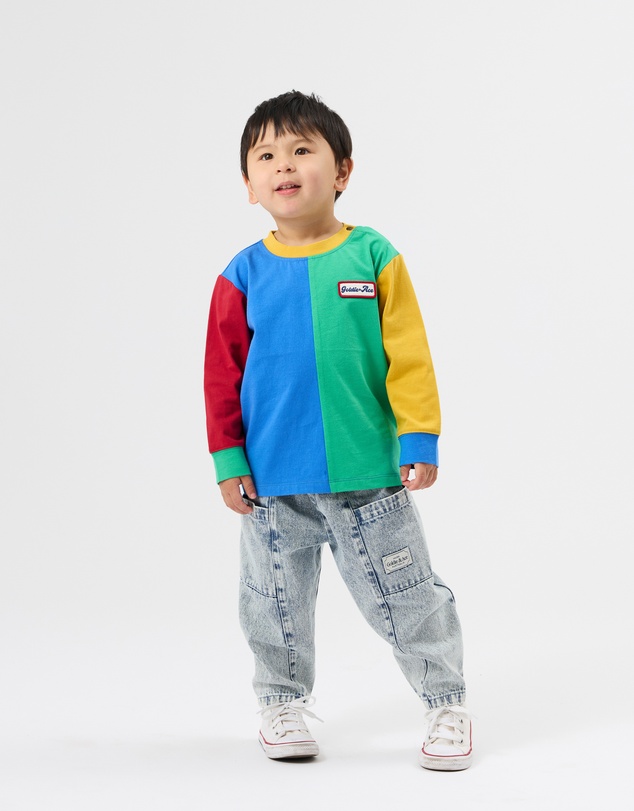 Goldie + Ace - Splice Colour Block LS Top - Babies-Kids