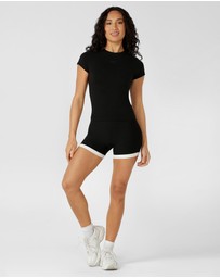 Lorna Jane - Gym to Swim Retro Rib 12cm Bike Shorts