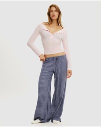 Cotton On Body - Super Soft Boat Neck Henley Long Sleeve Top
