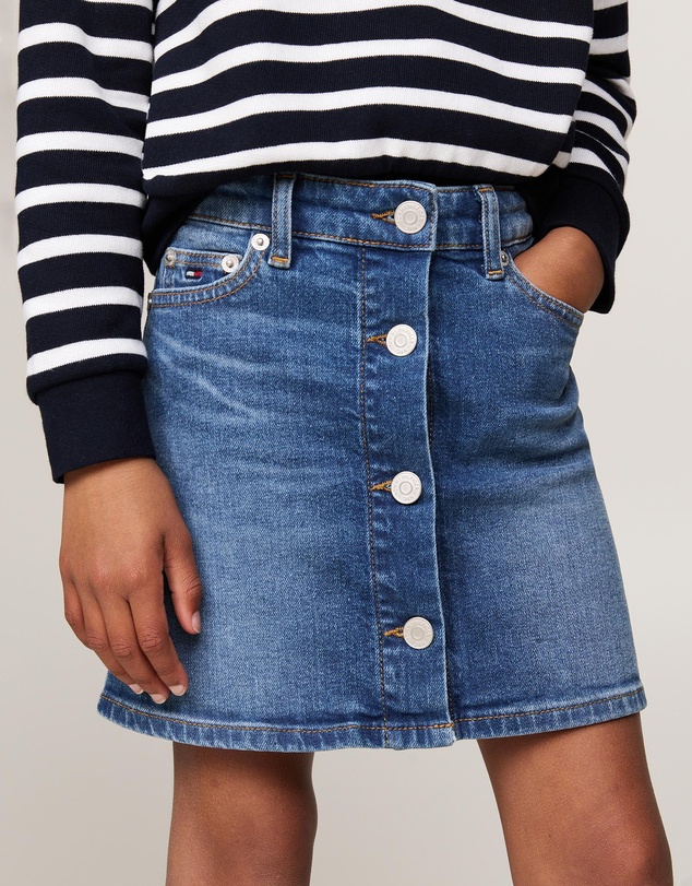 Tommy Hilfiger - Button Through Denim Skirt - Kids
