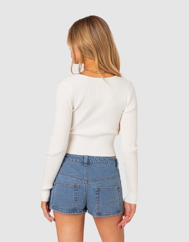 EDIKTED - Misty Scoop Neck Ribbed Top