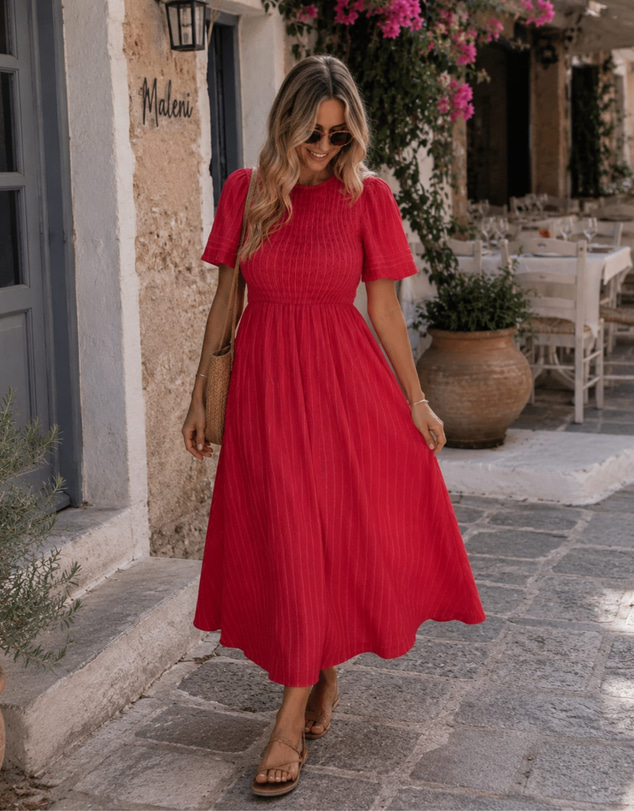 Esther & Co - Iolana Dress - Cherry