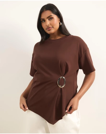 Atmos&Here Curvy - Zulu Trim T-Shirt