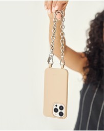 LOUVE COLLECTION - Desert Sand Phone Case + Kate Silver-Plated Wristlet