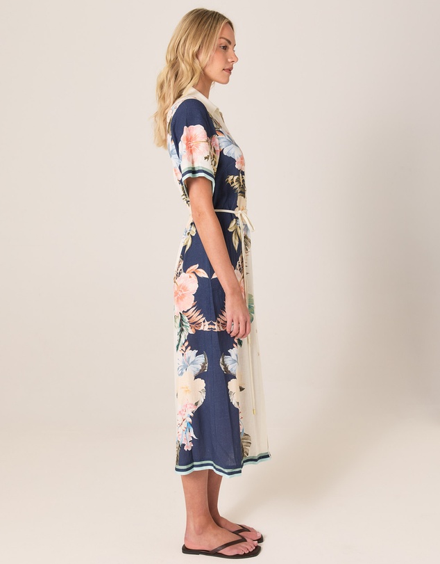 Fate + Becker - Solara Placement Print Shirt Dress