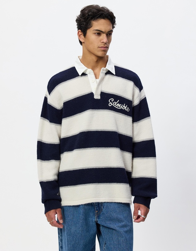 S Double - Cursive Knit Rugby