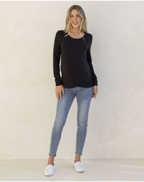 Angel Maternity - Annie Maternity/ Nursing Soft Nursing Top In Black