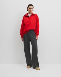 Country Road - Australian Cotton Zip Neck Placket Sweat