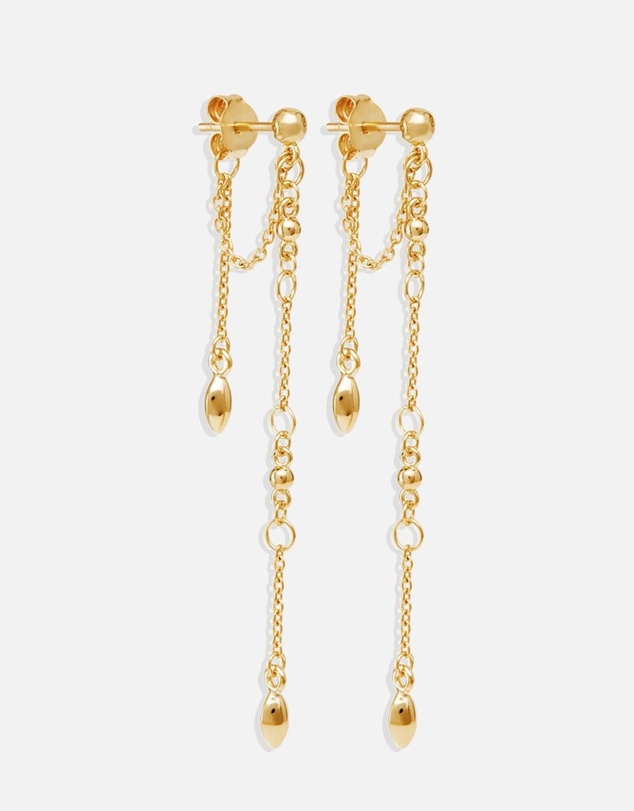 By Charlotte - Gold Luck and Love Chain Earrings