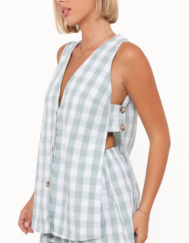 Petal & Pup - Miller Short Set - Sage Gingham