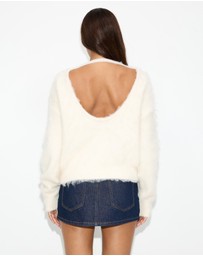 Dazie - Yasmin Open Back Fluffy Knit Jumper