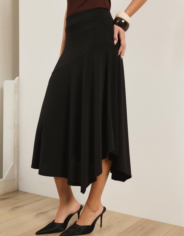 Atmos&Here - Aine Hankerchief Hem Midi Skirt