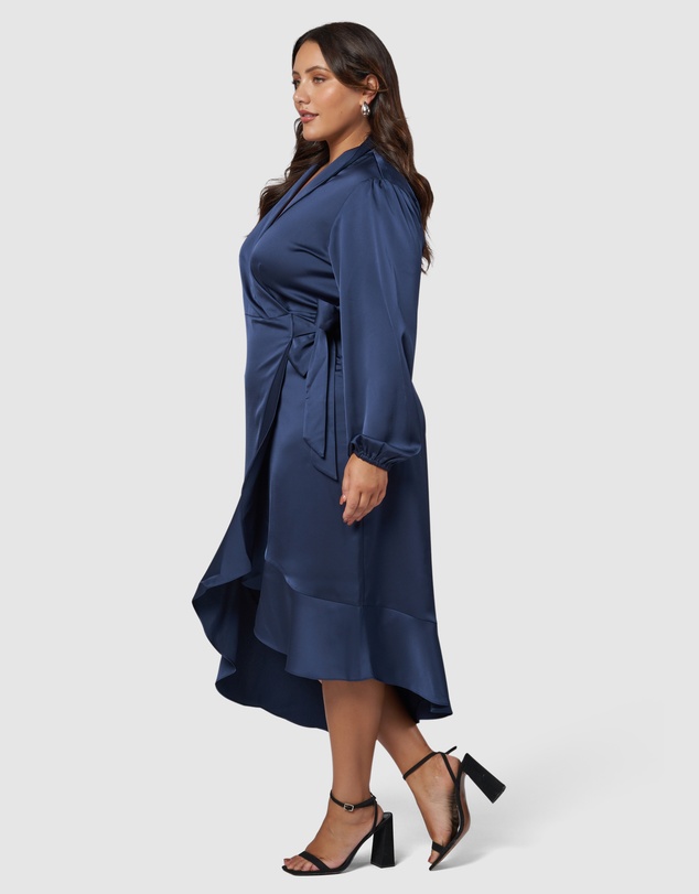 Pink Dusk by Curve Project - Girl Crush Satin Wrap Dress