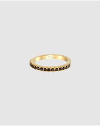 Elli Jewelry - Ring Memoire Elegant Radiant with Crystals in 925 Sterling Silver Gold Plated