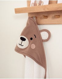 Living Textiles - Organic Hooded Towel - Cuddly Bear