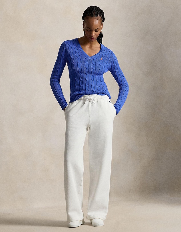 Polo Ralph Lauren - Cable-Knit Cotton V-Neck Sweater - The ICONIC Exclusive