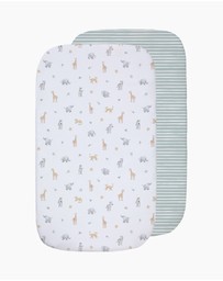 Living Textiles - 2 Pack Organic Bedside Sleeper Fitted Sheet - Roam & Roar
