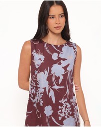 Petal & Pup - Elorna Mini Dress - Burgundy Floral