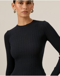 Tussah - Ribbed Crew Neck Long Sleeve Top