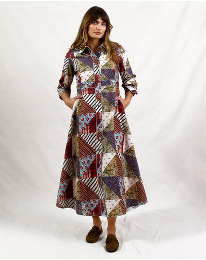 Patchwork With Blue Stripe