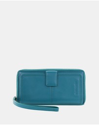 Pierre Cardin - Pierre Cardin Women's Leather Zip around wallet w/ Wristlet