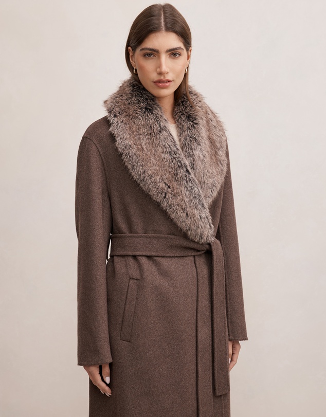 Forever New - Nova Faux Fur Collar Coat