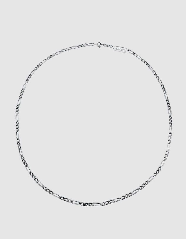 Kuzzoi - Necklace Figaro Chain Basic Massive Oxidised in 925 Sterling Silver