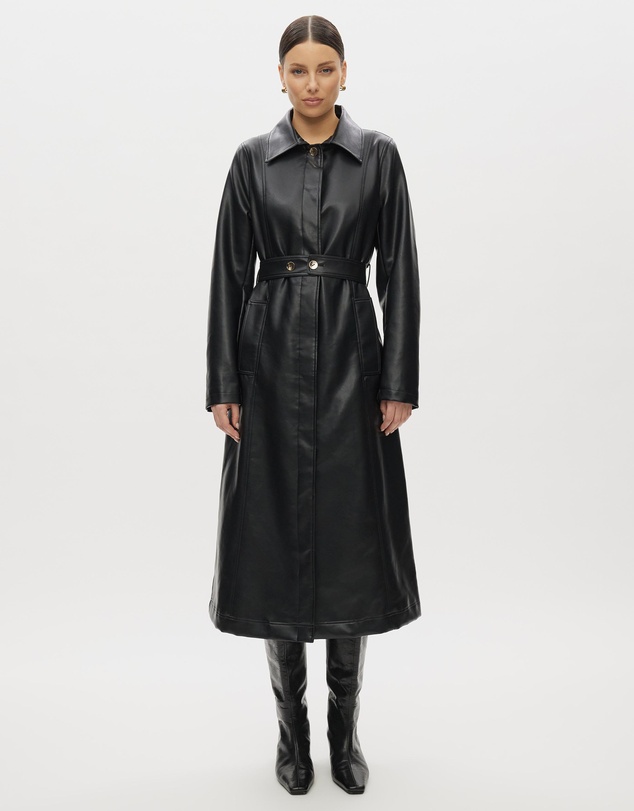 Minima Esenciales - Nervio Leather Look Trench