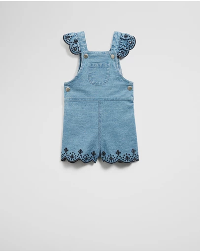 Country Road - Organically Grown Cotton Denim Broderie Overall
