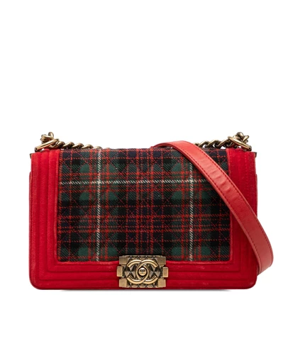 Pre-Loved by Azura Reborn - Pre-Loved Old Medium Quilted Tweed and Velvet Boy Flap