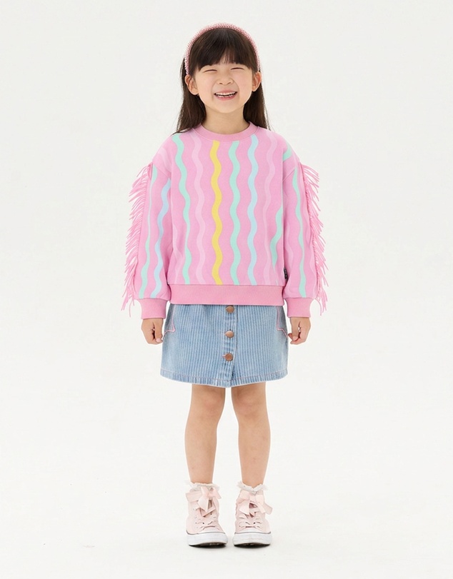 Rock Your Kid - Candy Stripe Funky Fringe Sweatshirt