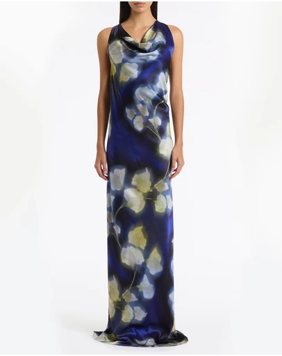 Carla Zampatti - Calla Lily Silk Viscose Cowl Front Gown