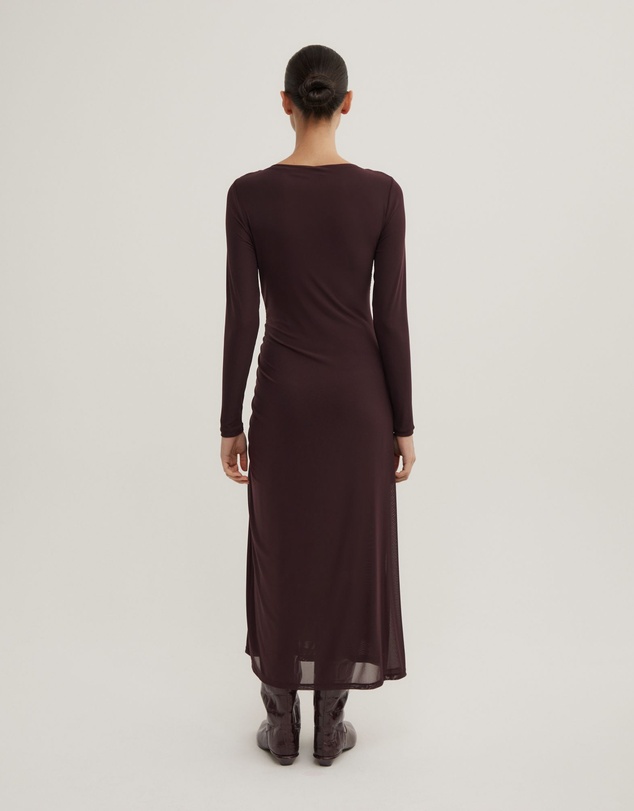 Witchery - Longsleeve Ruched Mesh Dress