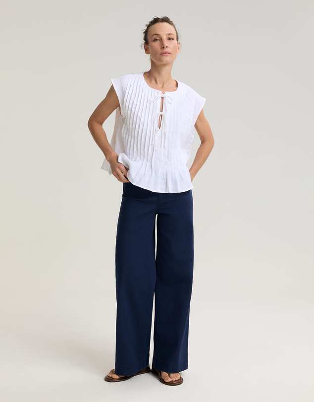 Sportscraft - Ariana Pintuck Linen Blouse