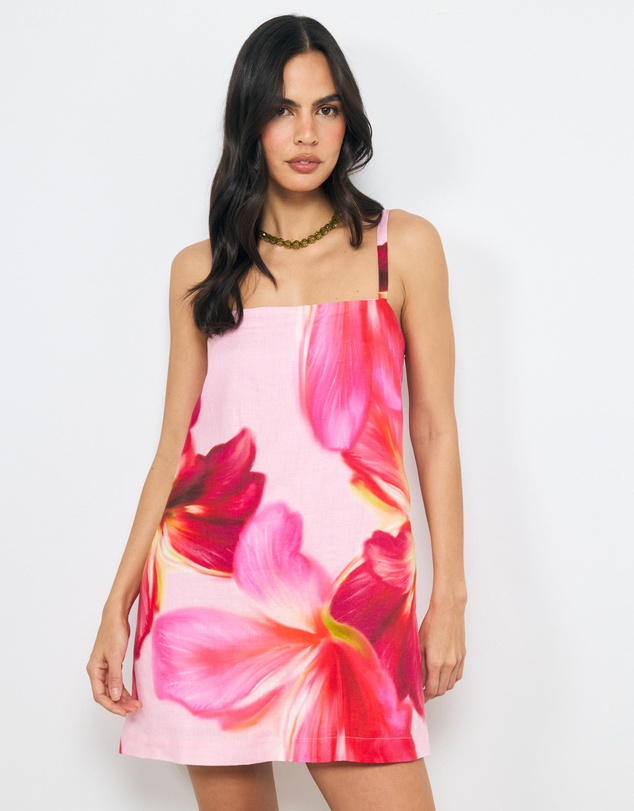 AERE - Valli Linen Shift Mini Dress