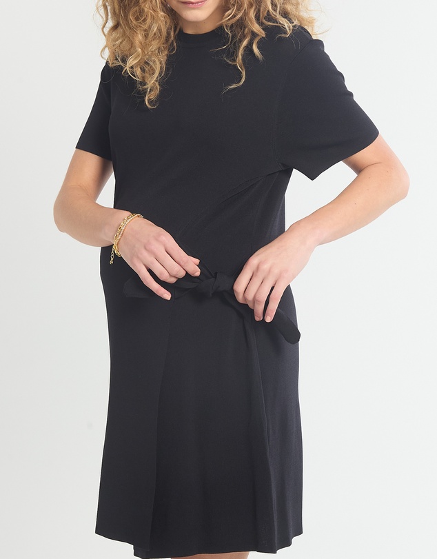 Soon Maternity - Crepe Knit Tie Dress