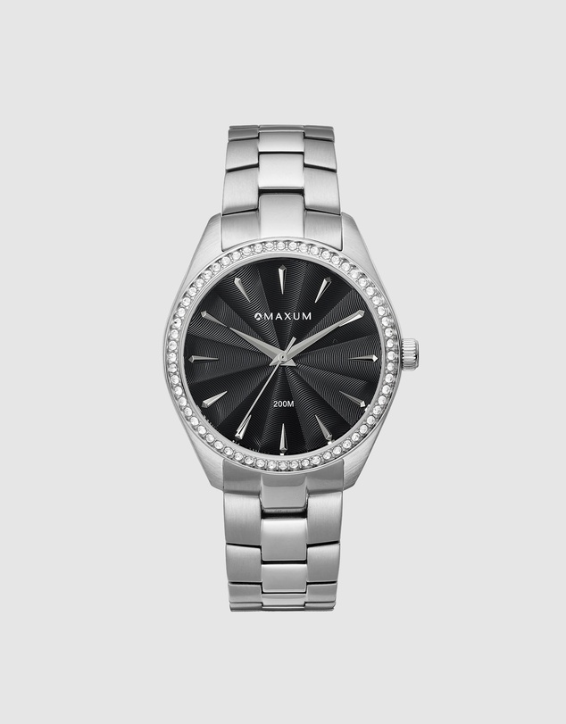 Maxum - Sydney - Black Dial & Silver Tone Case & Bracelet