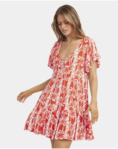 Billabong - Womens Row Of Palms Tiered Mini Dress